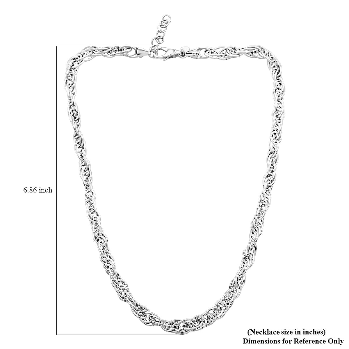 La Bella Italian Sterling Silver Link Chain Necklace 20 Inches 30 Grams image number 4