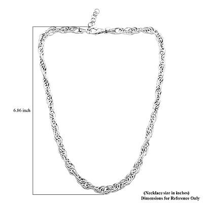 La Bella Italian Sterling Silver Link Chain Necklace 20 Inches 30 Grams