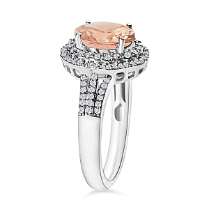 Luxoro Premium Marropino Morganite and G-H I1 Diamond 3.00 ctw Ring in 14K White Gold (Size 10.0) (Del. in 10-12 Days)
