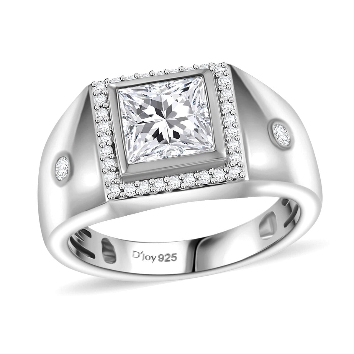 Moissanite 2.25 ctw Men's Ring in Rhodium Over Sterling Silver (Size 12.0) image number 0