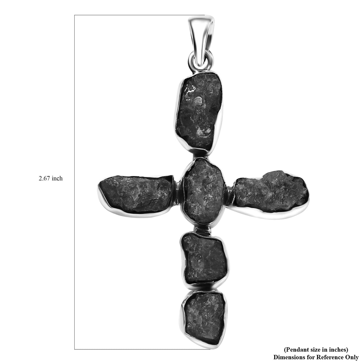 Artisan Crafted Rough Cut Teal Grandidierite 25.50 ctw Cross Pendant without Chain in Sterling Silver image number 5