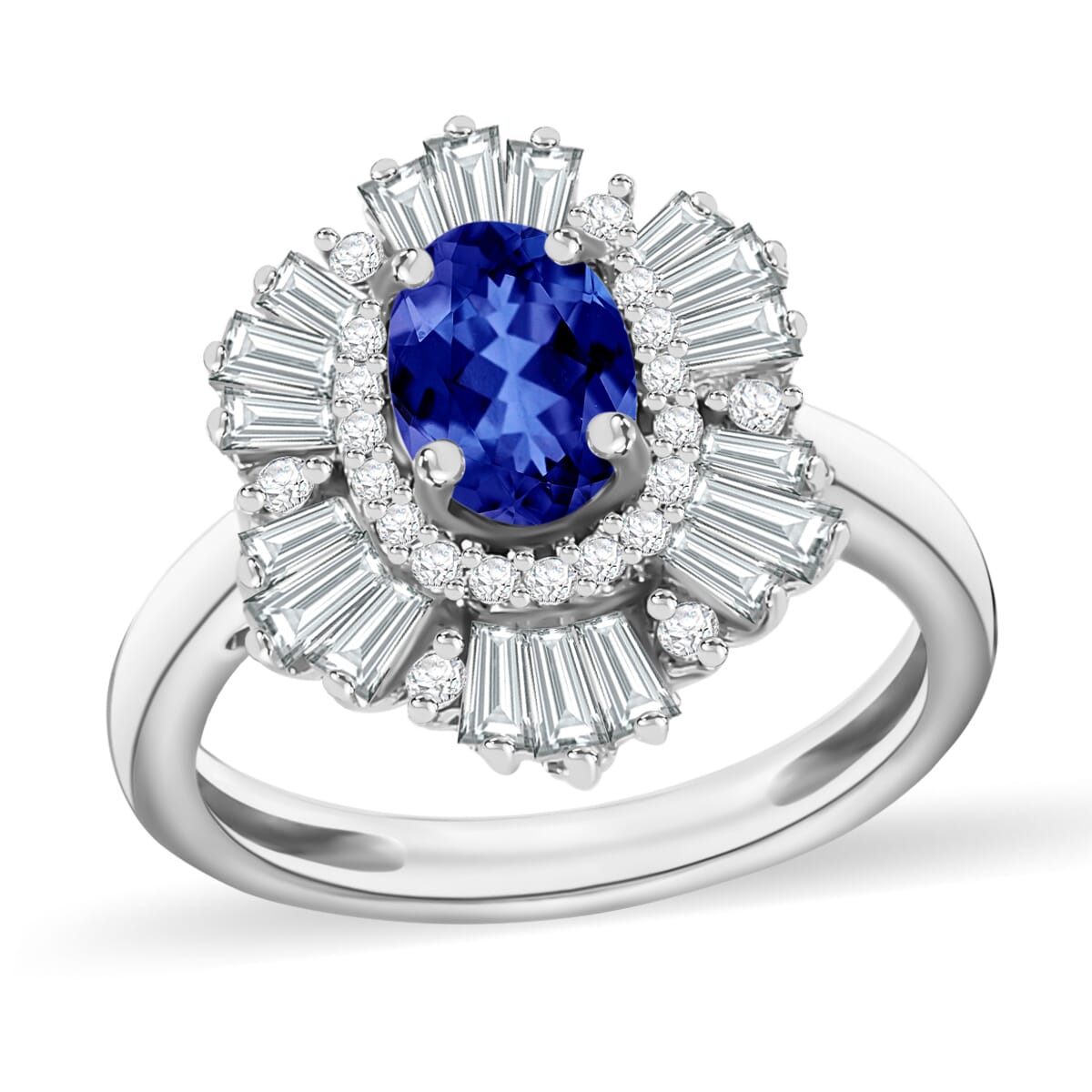 Rhapsody AAAA Tanzanite and E-F VS2 Diamond 1.55 ctw Ring in 950 Platinum (Size 10.0) 5.90 Grams image number 0