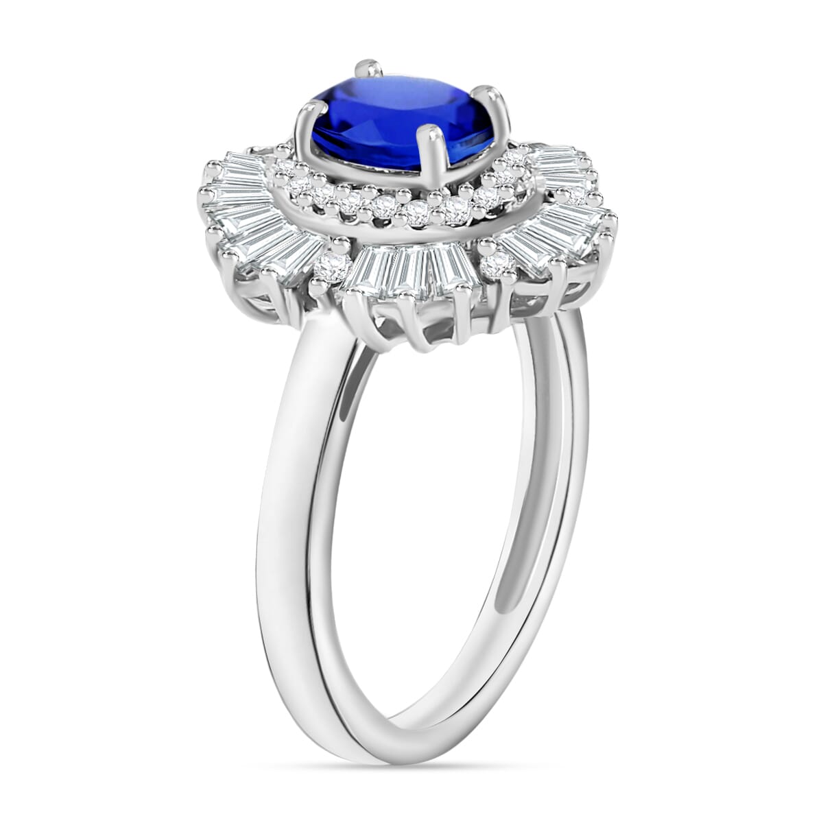 Rhapsody AAAA Tanzanite and E-F VS2 Diamond 1.55 ctw Ring in 950 Platinum (Size 10.0) 5.90 Grams image number 2
