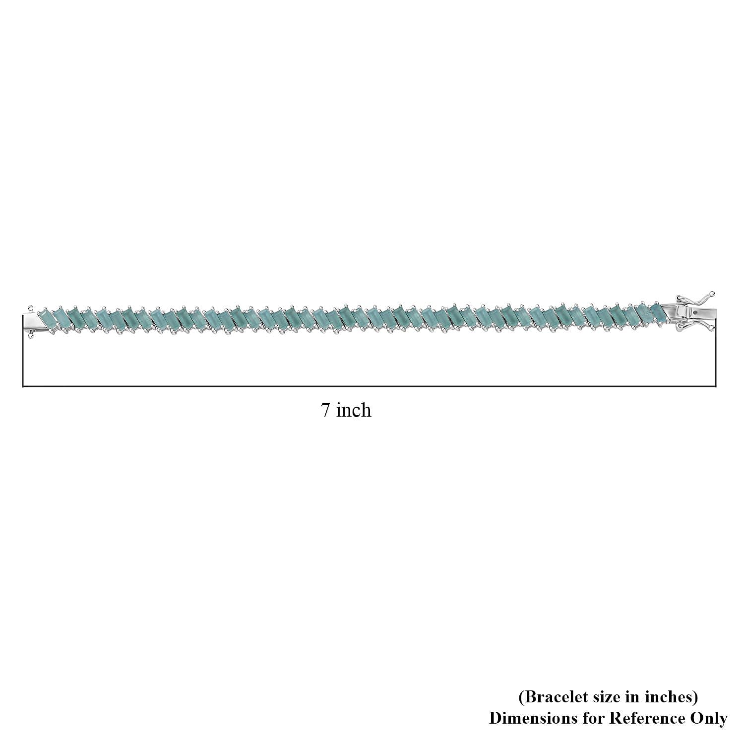 D'Joy Grandidierite 10.85 ctw Bracelet in Rhodium Over Sterling Silver (6.50 In)