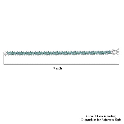 D'Joy Grandidierite 10.85 ctw Bracelet in Rhodium Over Sterling Silver (6.50 In)