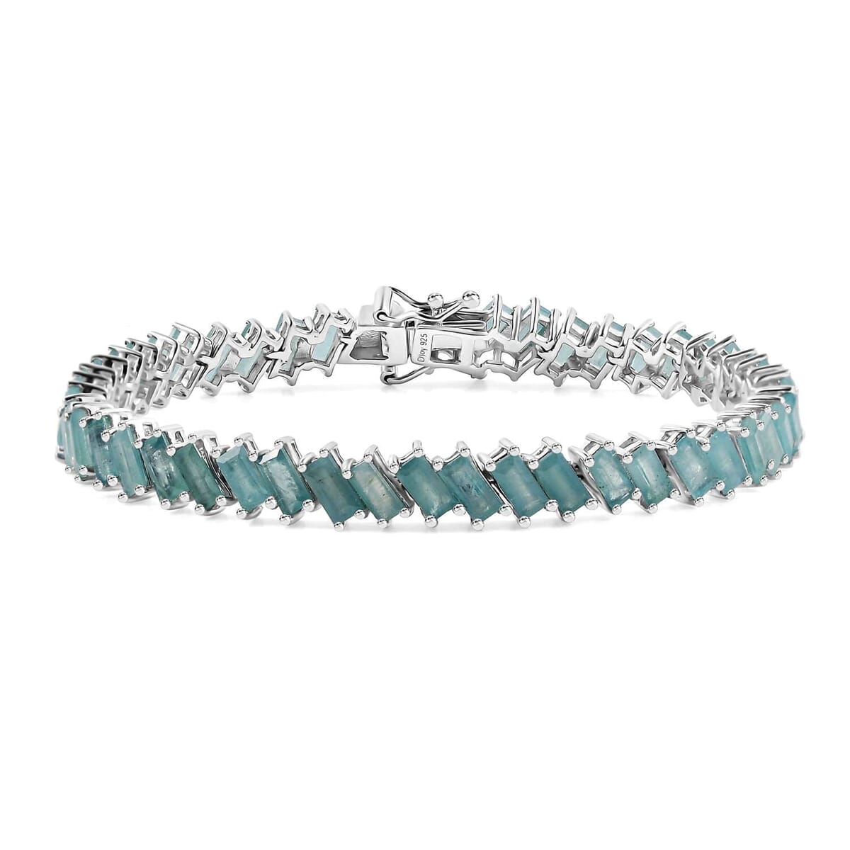 Grandidierite 12.15 ctw Bracelet in Rhodium Over Sterling Silver (7.25 In) image number 0