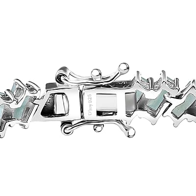 Grandidierite 13.70 ctw Bracelet in Rhodium Over Sterling Silver (8.00 In)