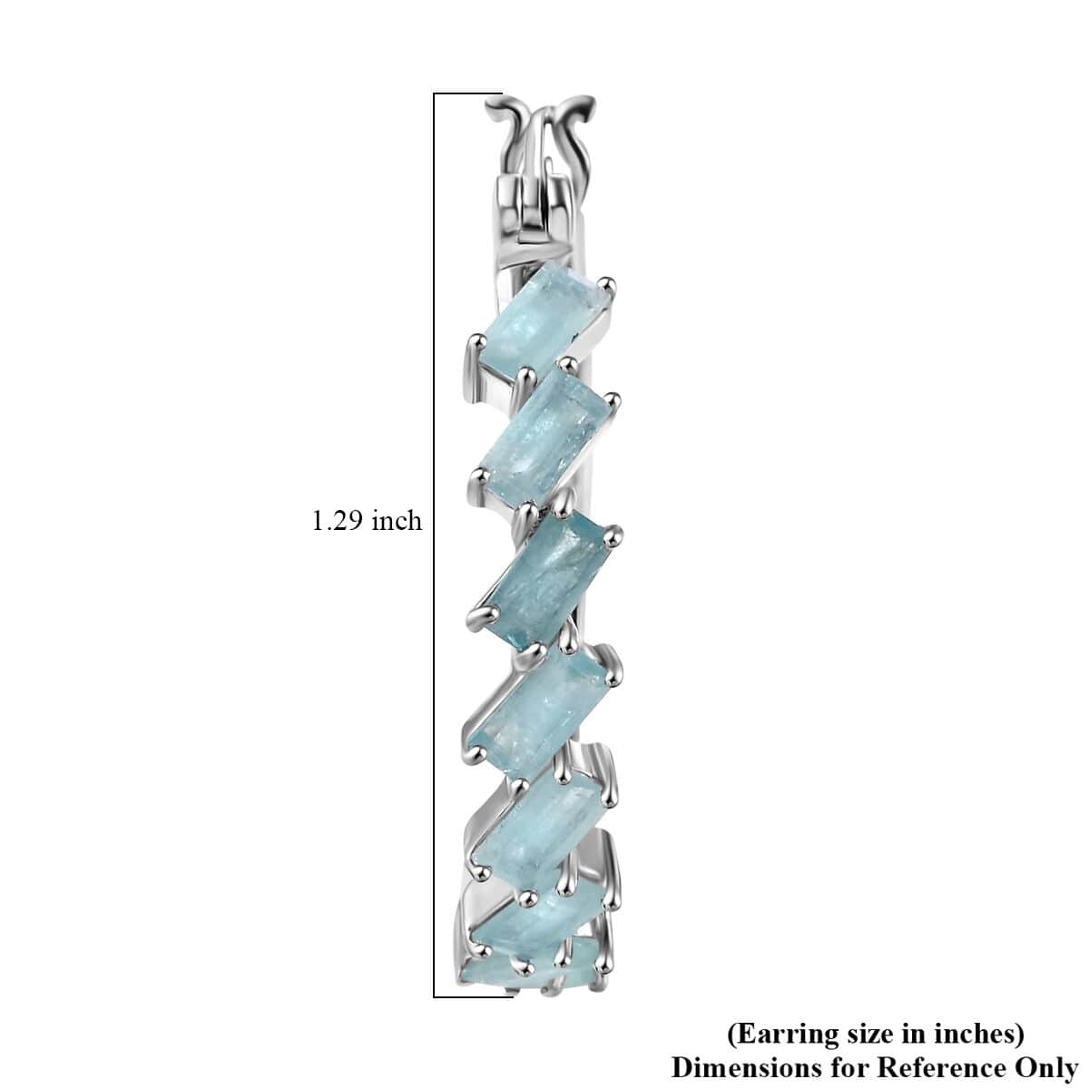 Grandidierite 4.30 ctw Hoop Earrings in Rhodium Over Sterling Silver image number 4