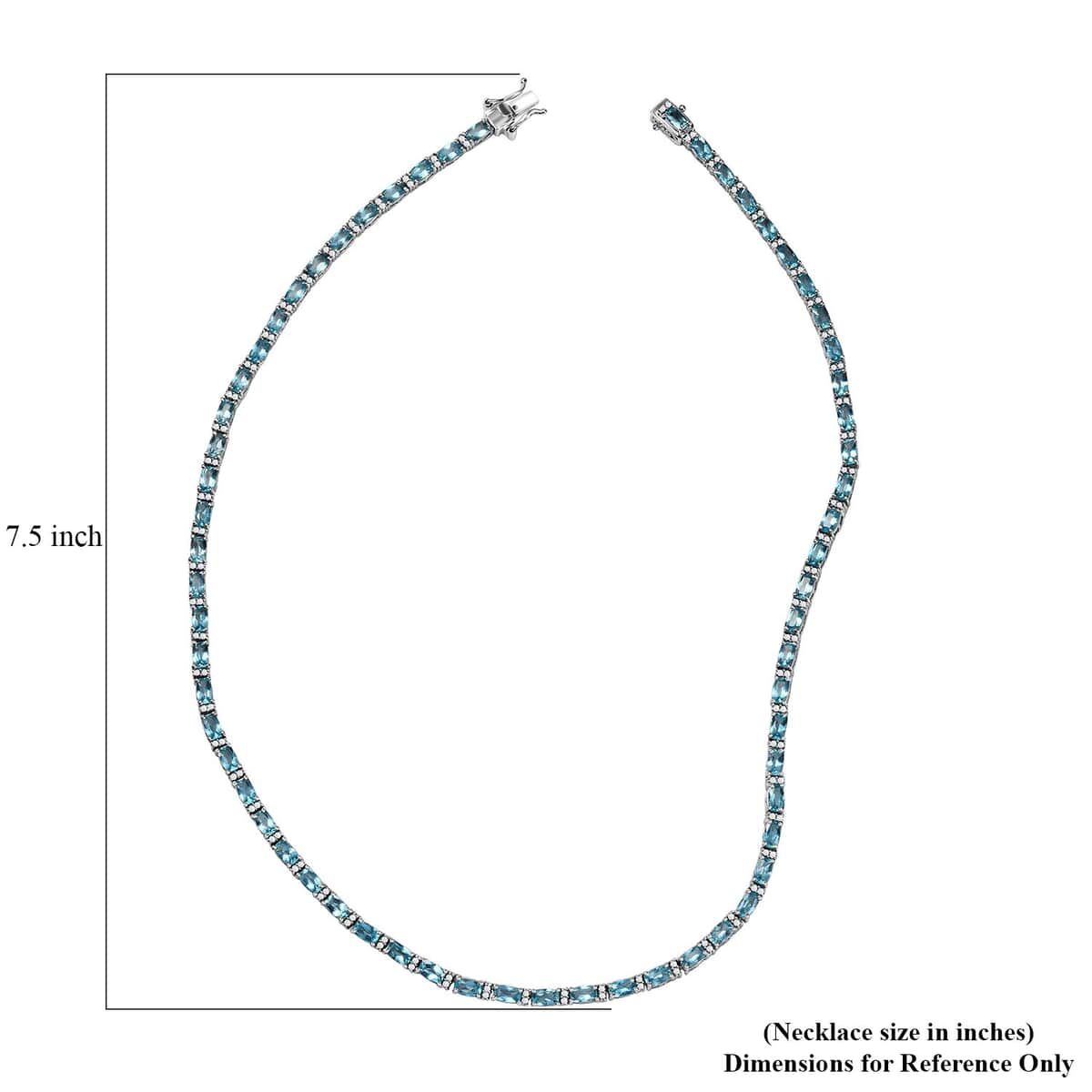 Betroka Blue Apatite and White Zircon 20.25 ctw Aqua Flow Necklace in Rhodium Over Sterling Silver 18 Inches image number 5