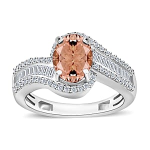 Rhapsody AAAA Pink Morganite and E-F VS2 Diamond 1.75 ctw Ring in 950 Platinum (Size 10.0) 6.25 Grams