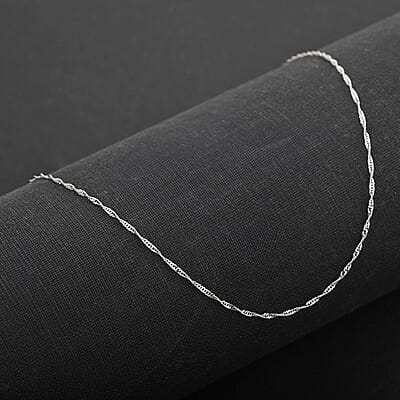 Diamond-Cut Tank Chain in 950 Platinum 20 Inches 1.9 Grams