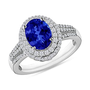 Rhapsody AAAA Tanzanite and E-F VS2 Diamond 2.60 ctw Ring in 950 Platinum (Size 10.0) 5.90 Grams