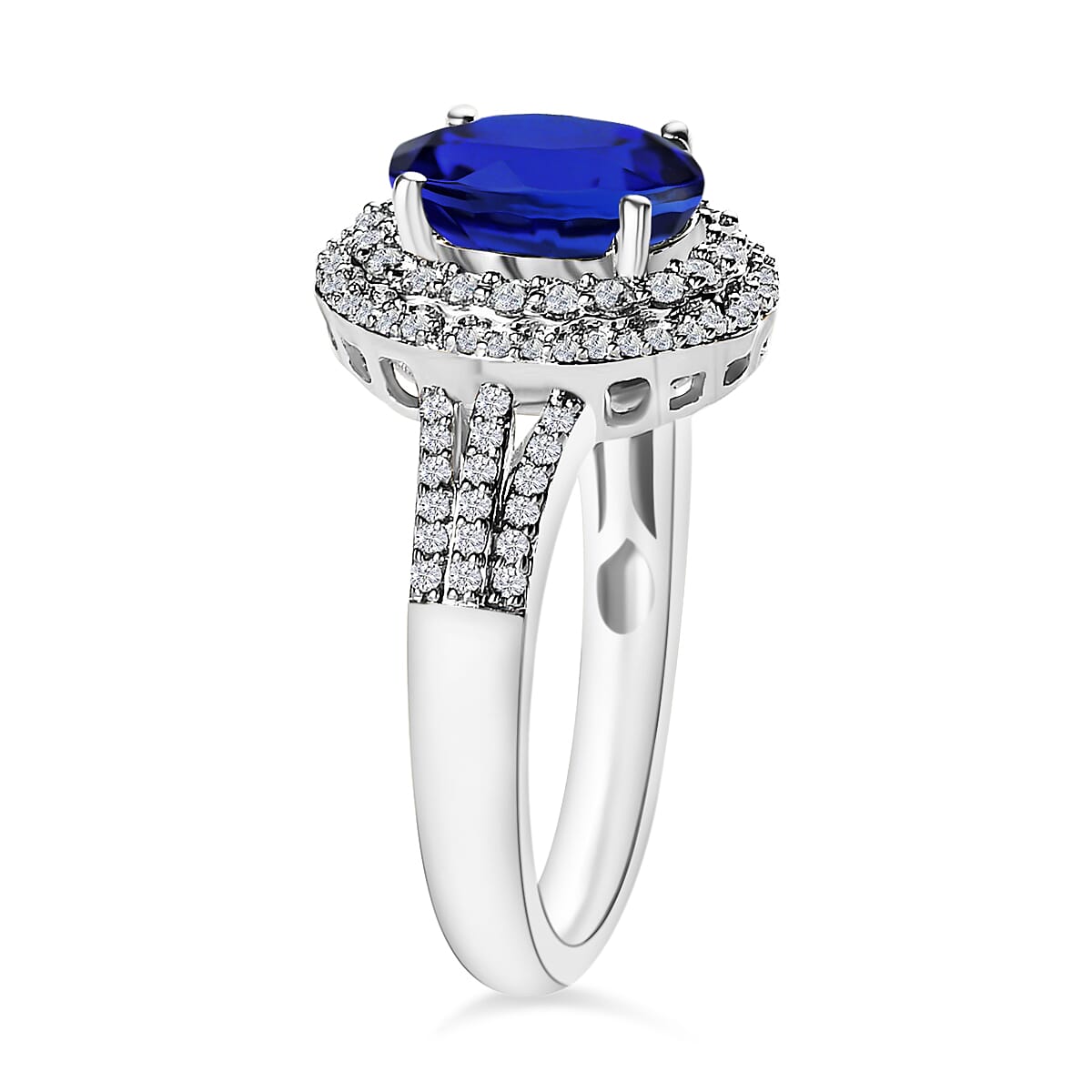 Rhapsody AAAA Tanzanite and E-F VS2 Diamond 2.60 ctw Ring in 950 Platinum (Size 10.0) 5.90 Grams image number 2