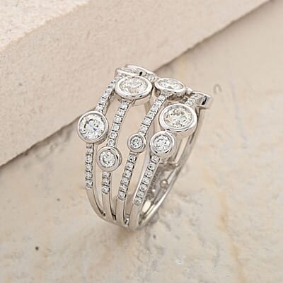 Modani G-VVS2 White Diamond Ring in 950 Platinum 1.50 ctw (Size 10.0)