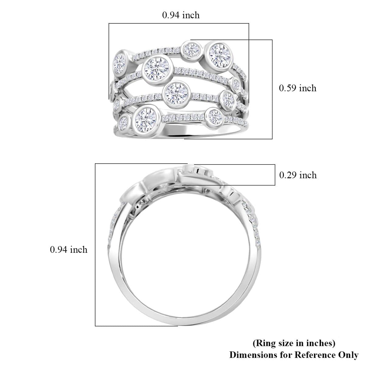 Doorbuster Modani 950 Platinum White Diamond G-VVS2  Ring (Size 10.0) (7.90 g) (Del. in 7-10 Days) 1.50 ctw image number 4