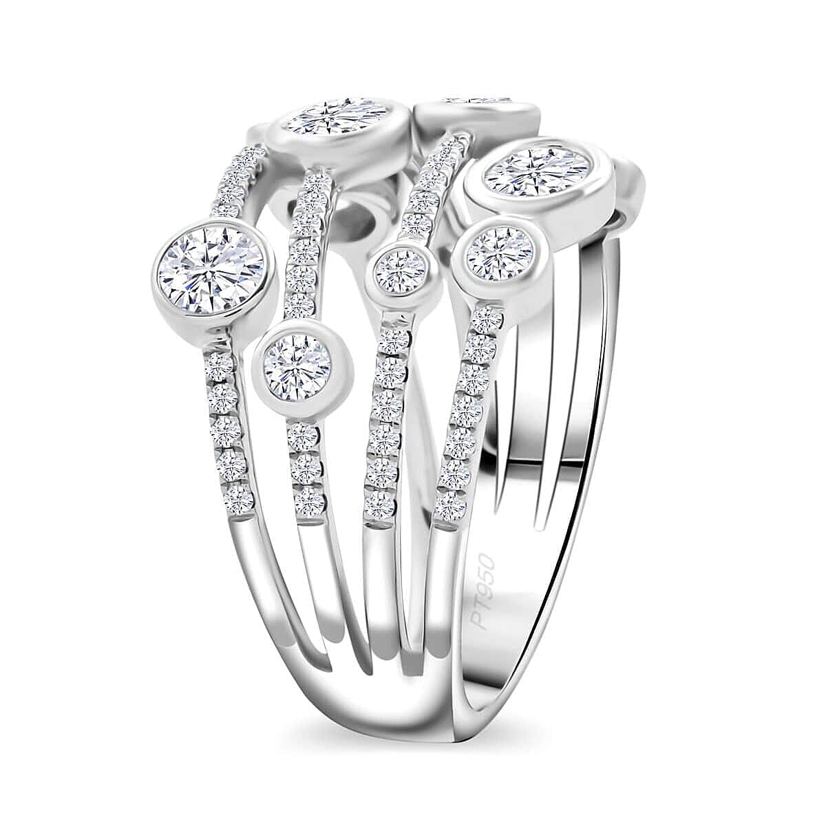 Modani White Diamond 1.40 ctw Ring in 18K Yellow Gold (Size 8.5) 7.10 Grams image number 3