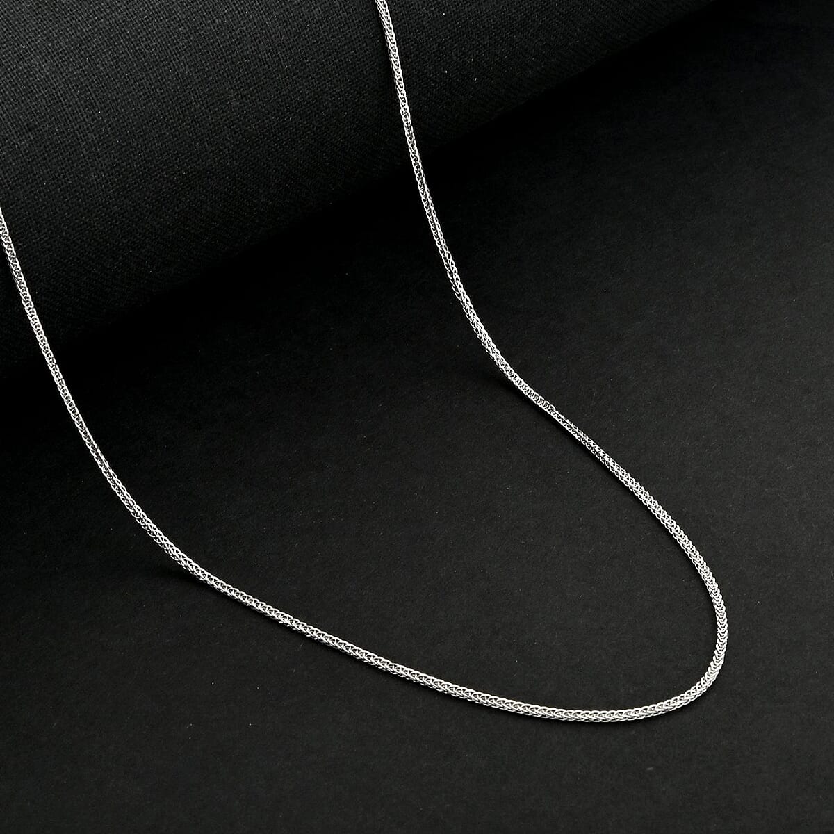 1.10mm Triple Spiga Wheat Chain Necklace in 14K White Gold 18 Inches 1.70 Grams image number 1
