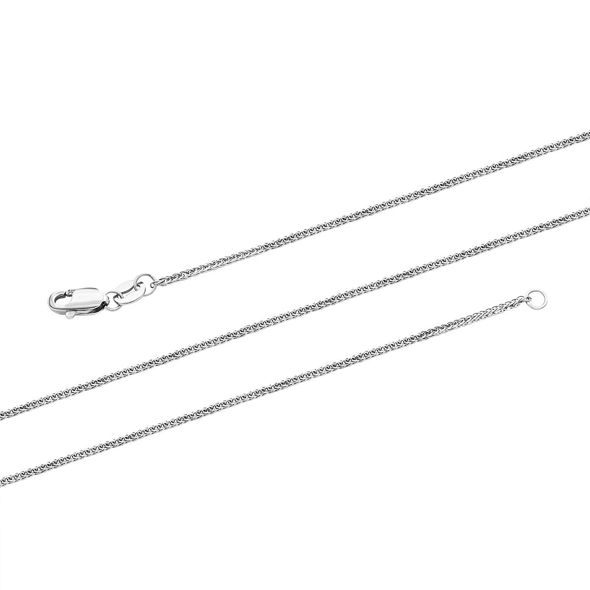 1.10mm Triple Spiga Wheat Chain Necklace in 14K White Gold 18 Inches 1.70 Grams image number 2