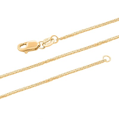 1.10mm Triple Spiga Wheat Chain Necklace in 14K Yellow Gold 18 Inches 1.70 Grams