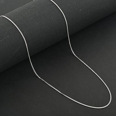 1.10mm Triple Spiga Wheat Chain Necklace in 14K White Gold 20 Inches 1.80 Grams