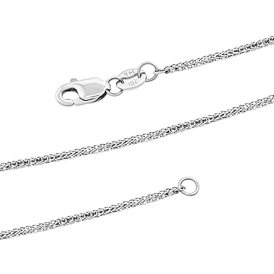 1.10mm Triple Spiga Wheat Chain Necklace in 14K White Gold 20 Inches 1.80 Grams