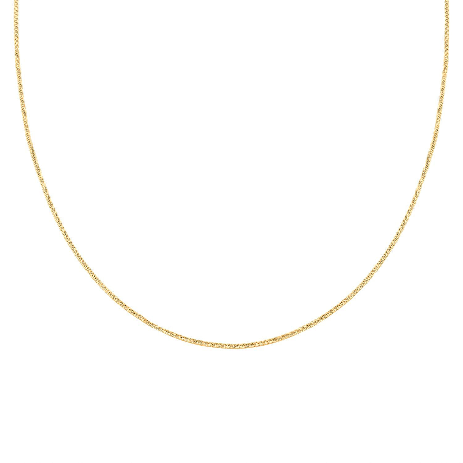 1.10mm Triple Spiga Wheat Chain Necklace in 14K Yellow Gold 20 Inches 1.85 Grams
