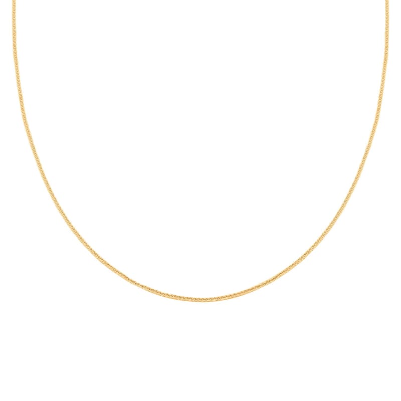 1.10mm Triple Spiga Wheat Chain Necklace in 14K Yellow Gold 20 Inches 1.85 Grams