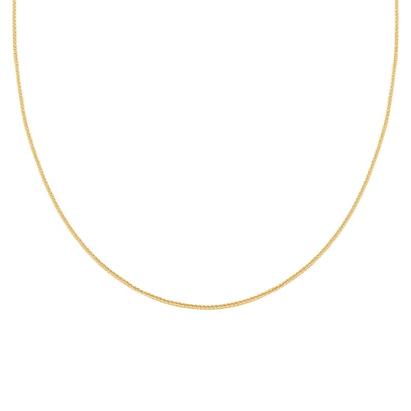 1.10mm Triple Spiga Wheat Chain Necklace in 14K Yellow Gold 20 Inches 1.85 Grams