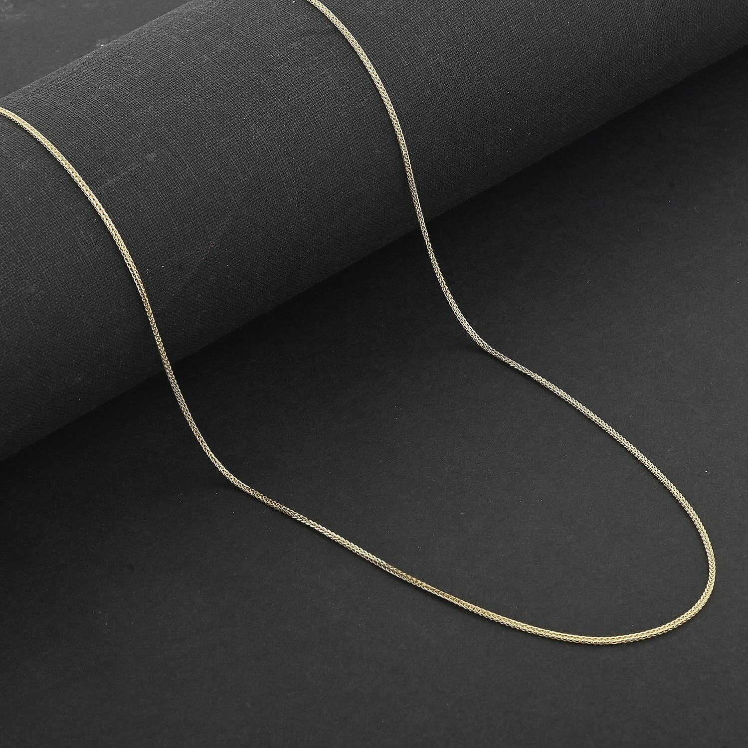 1.10mm Triple Spiga Wheat Chain Necklace in 14K Yellow Gold 20 Inches 1.85 Grams