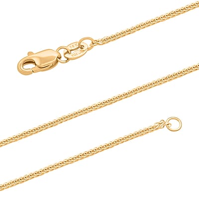 1.10mm Triple Spiga Wheat Chain Necklace in 14K Yellow Gold 20 Inches 1.85 Grams