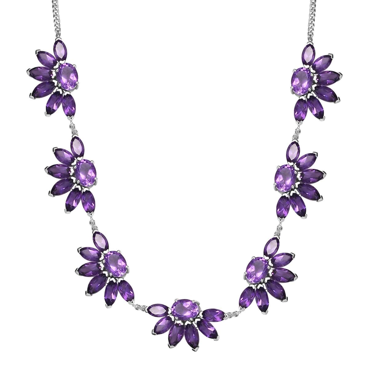 GP Italian Garden Collection Premium African Amethyst 29.65 ctw Necklace in Rhodium Over Sterling Silver 18 Inches image number 0