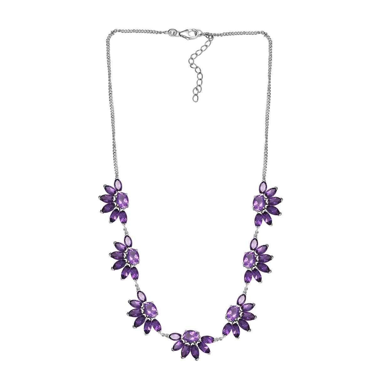 GP Italian Garden Collection Premium African Amethyst 29.65 ctw Necklace in Rhodium Over Sterling Silver 18 Inches image number 3