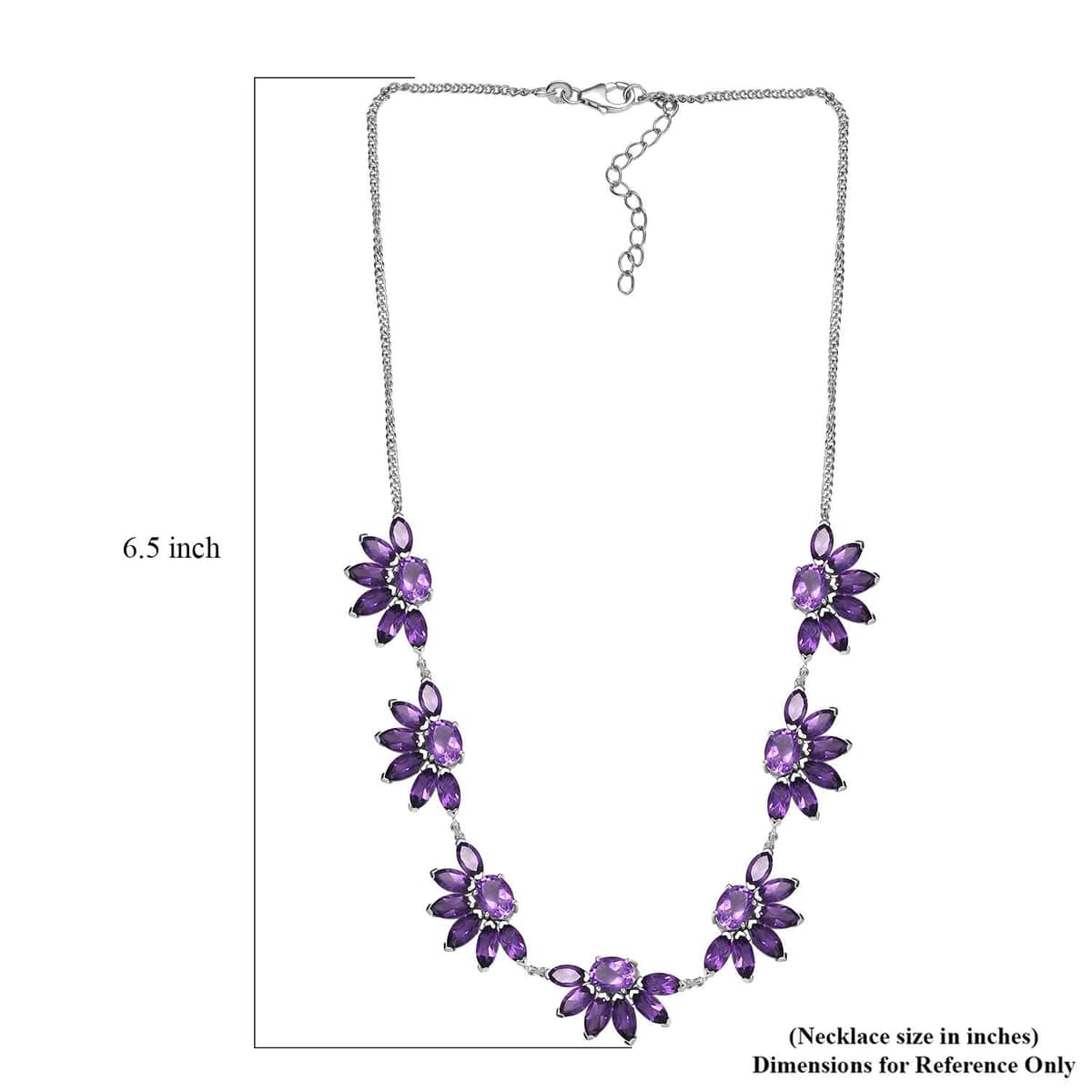 GP Italian Garden Collection Premium African Amethyst 29.65 ctw Necklace in Rhodium Over Sterling Silver 18 Inches image number 5