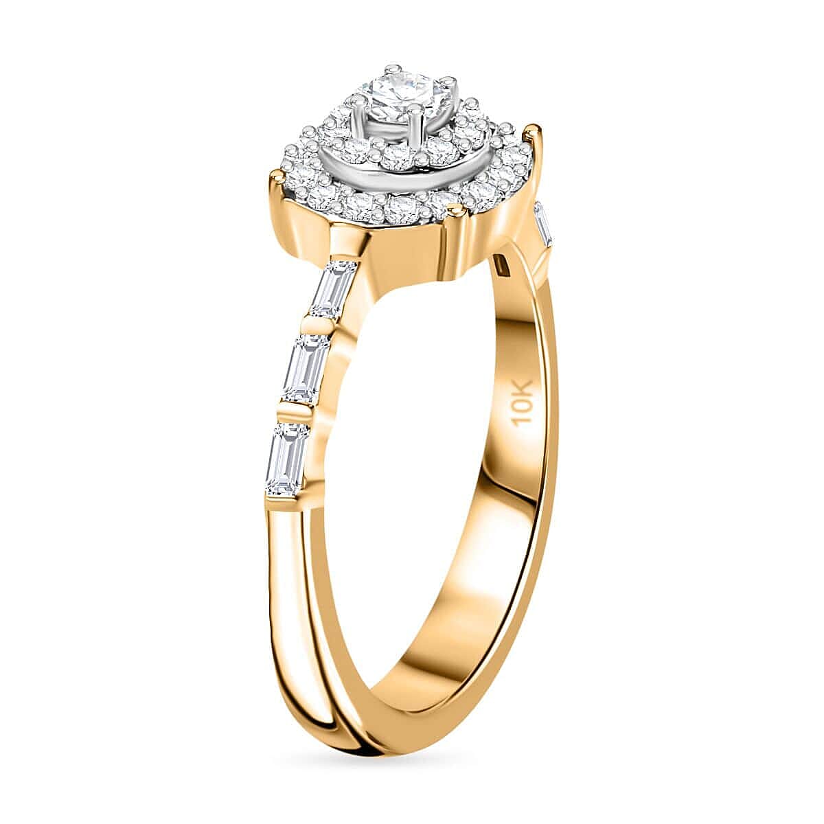 Luxoro G-H I3 Diamond 0.50 ctw Ring in 10K Yellow Gold (Size 7.5) image number 3