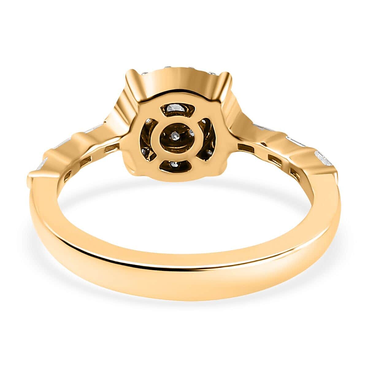 Luxoro G-H I3 Diamond 0.50 ctw Ring in 10K Yellow Gold (Size 7.5) image number 4