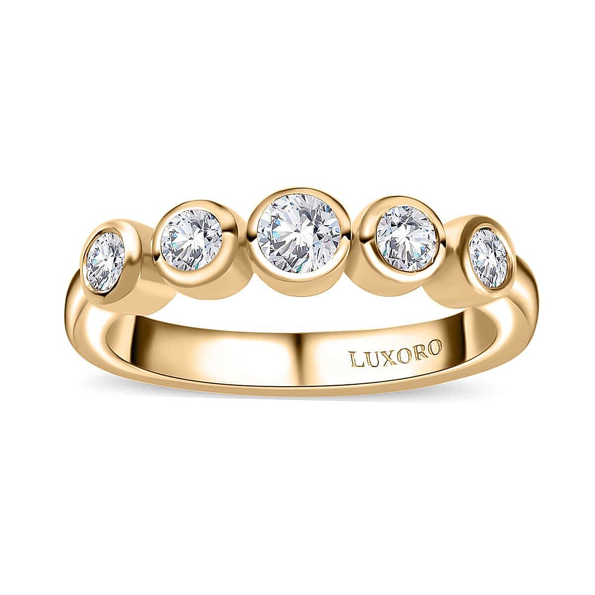 Luxoro G-H I3 Diamond 0.50 ctw Ring in 10K Yellow Gold (Size 8.5) image number 0