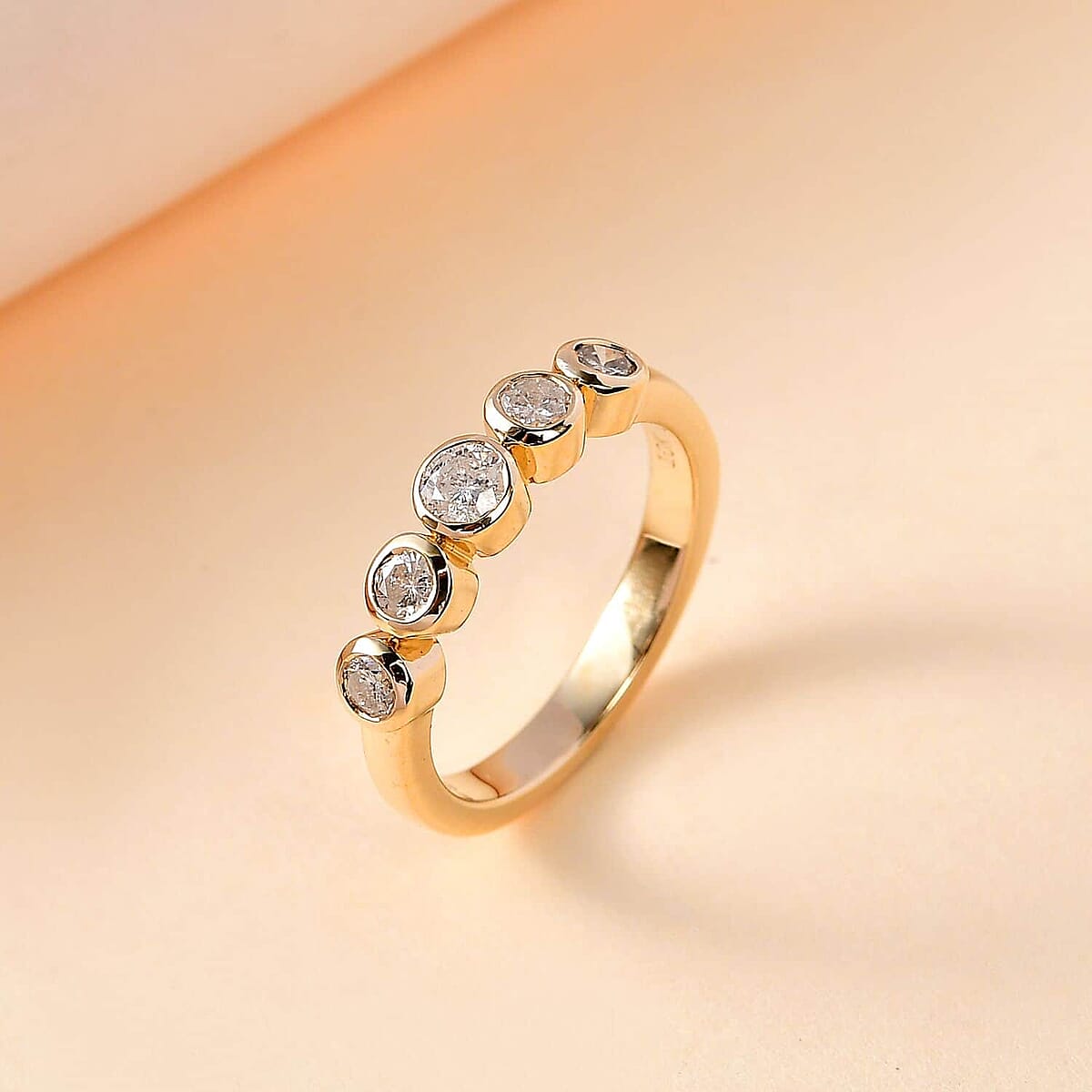 Luxoro G-H I3 Diamond 0.50 ctw Ring in 10K Yellow Gold (Size 8.5) image number 1