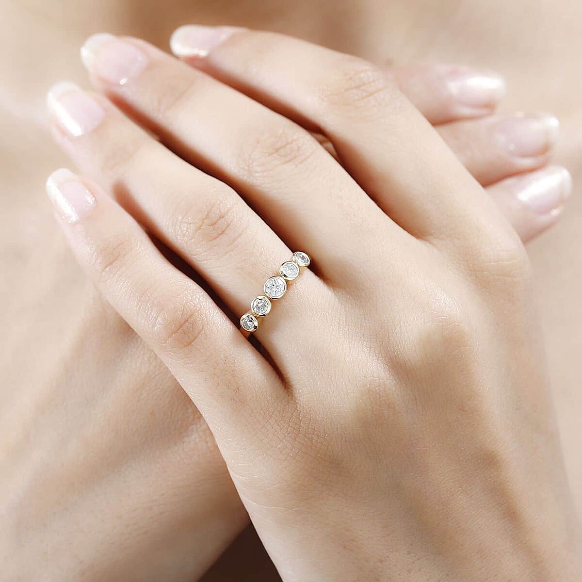 Luxoro G-H I3 Diamond 0.50 ctw Ring in 10K Yellow Gold (Size 8.5) image number 2