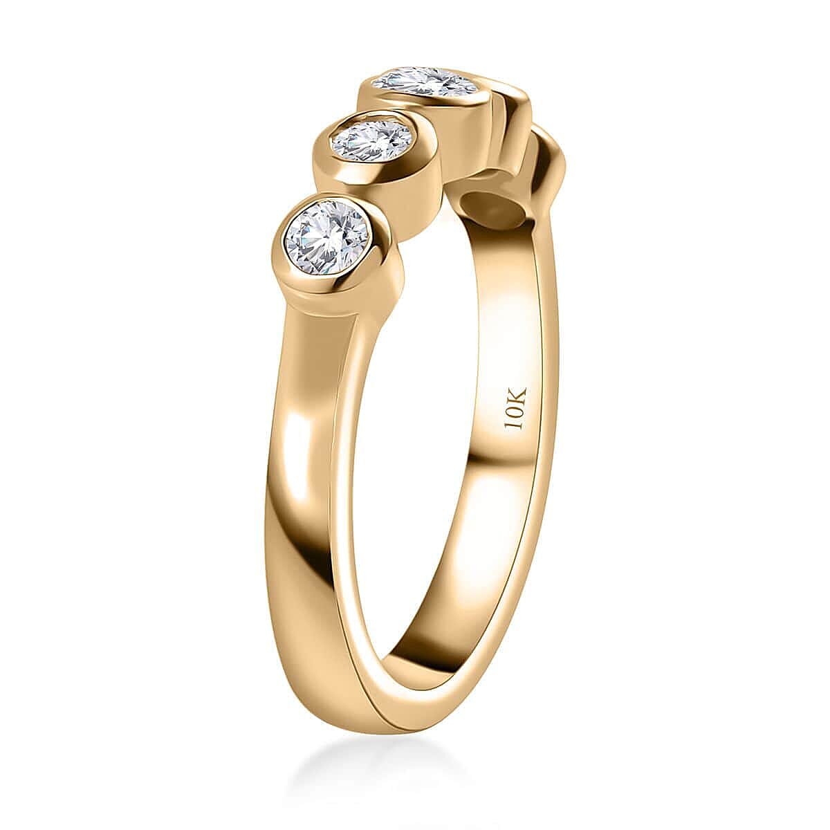 Luxoro G-H I3 Diamond 0.50 ctw Ring in 10K Yellow Gold (Size 8.5) image number 3