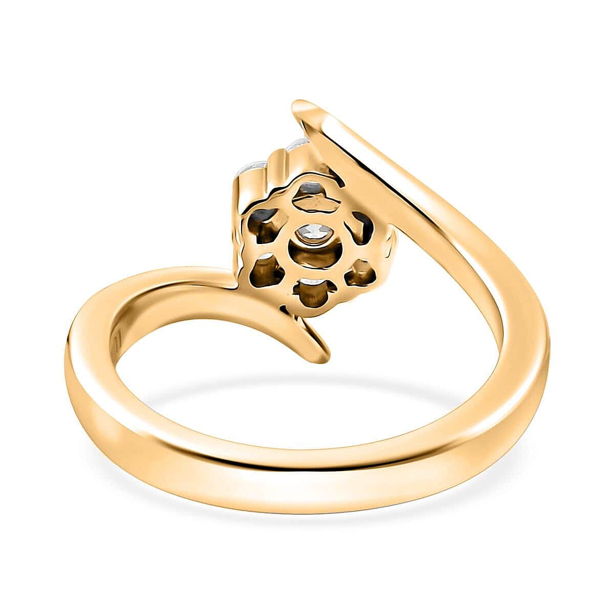 Luxoro G-H I3 Diamond 0.50 ctw Bypass Floral Ring in 10K Yellow Gold (Size 10.0) image number 4