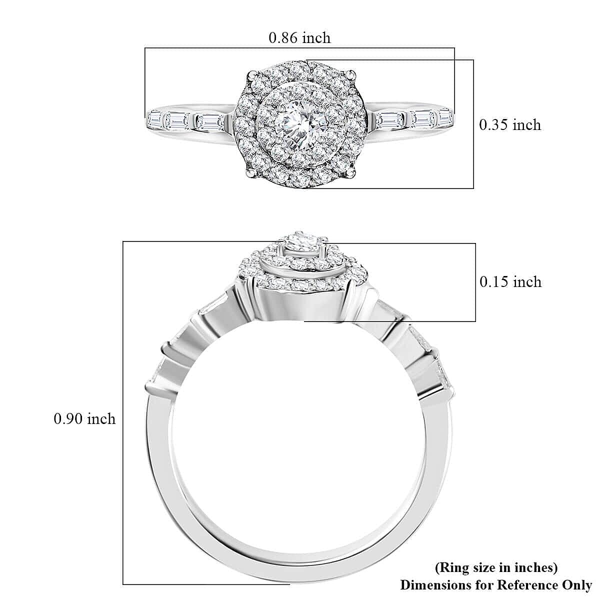 Luxoro G-H I3 Diamond 0.50 ctw Ring in 10K White Gold (Size 10.0) image number 5