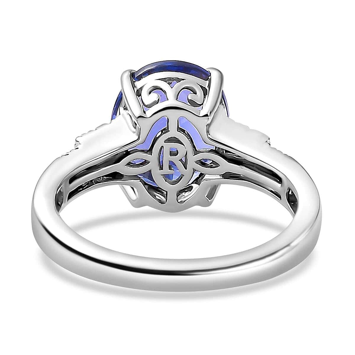 Rhapsody AAAA Tanzanite and E-F VS Diamond 4.15 ctw Statement Ring in 950 Platinum (Size 7.5) 6.20 Grams image number 4