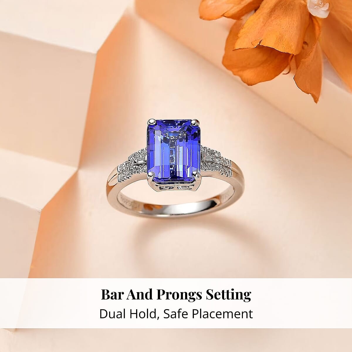 Rhapsody AAAA Tanzanite and E-F VS Diamond 4.15 ctw Statement Ring in 950 Platinum (Size 9.5) 6.20 Grams image number 3