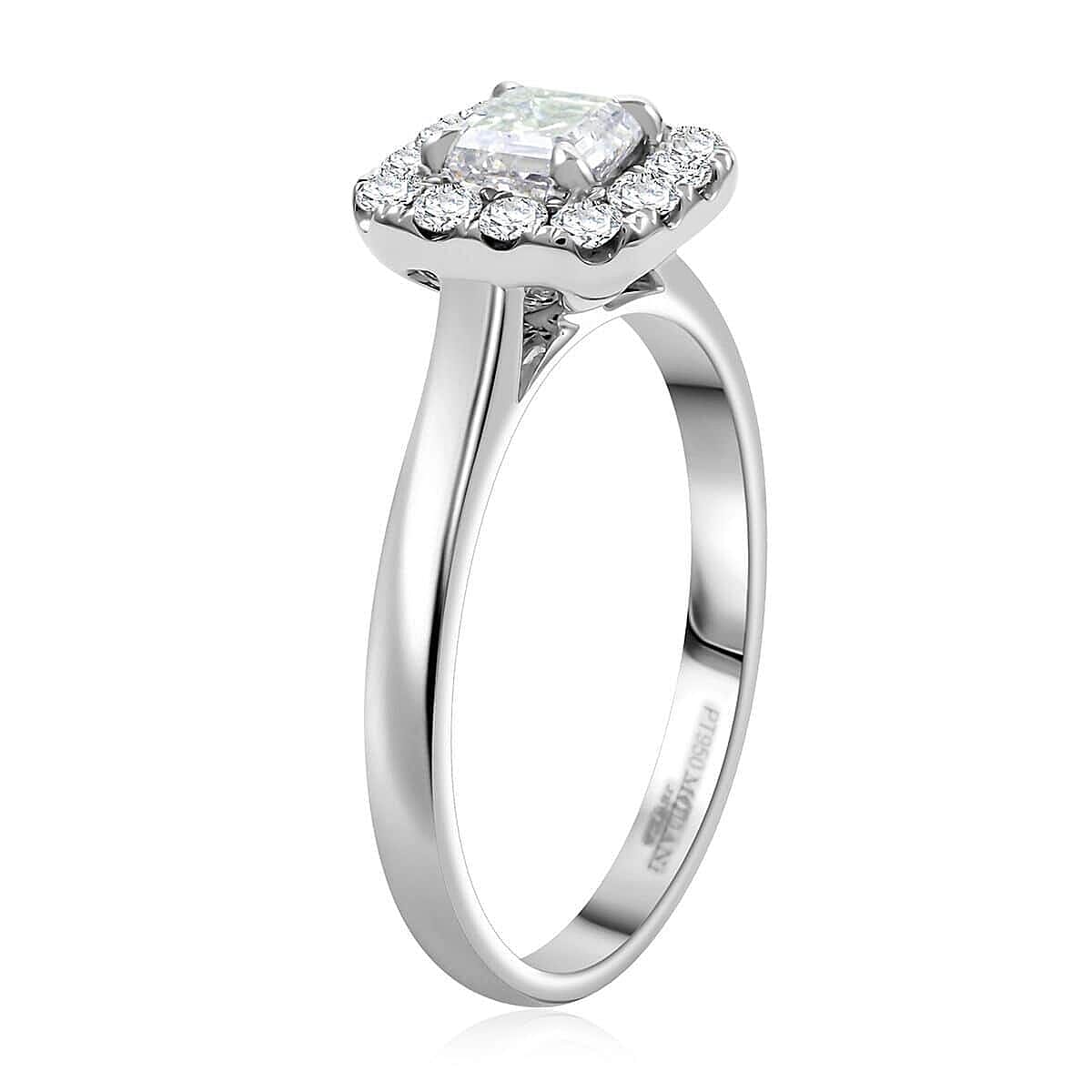 Doorbuster Modani 950 Platinum Asscher Cut Diamond VS 1.06 ctw Ring (Size 7.5) 5.65 Grams image number 3