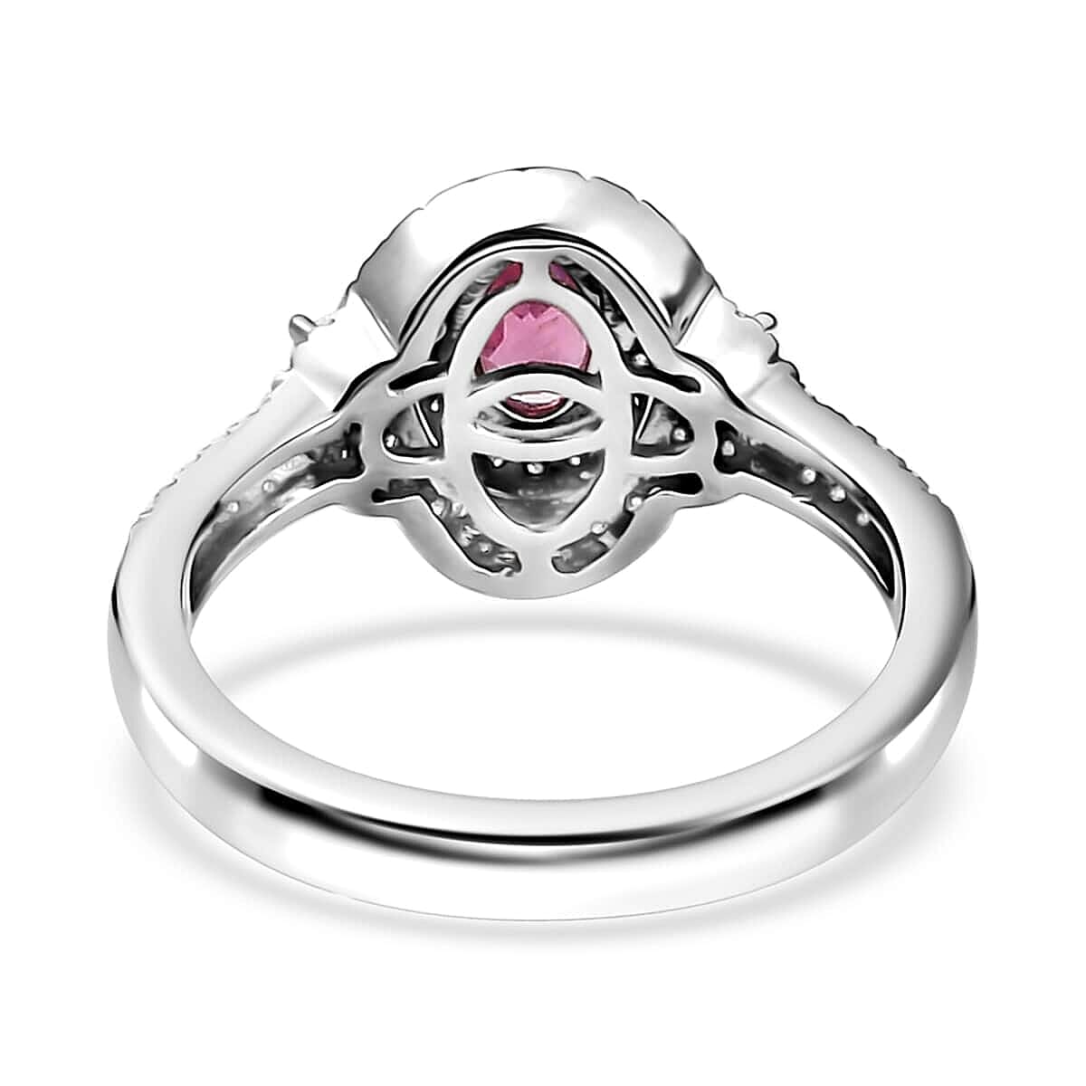 Rhapsody AAAA Mahenge Spinel and E-F VS Diamond 1.15 ctw Ring in 950 Platinum (Size 7.5) 6.65 Grams image number 4