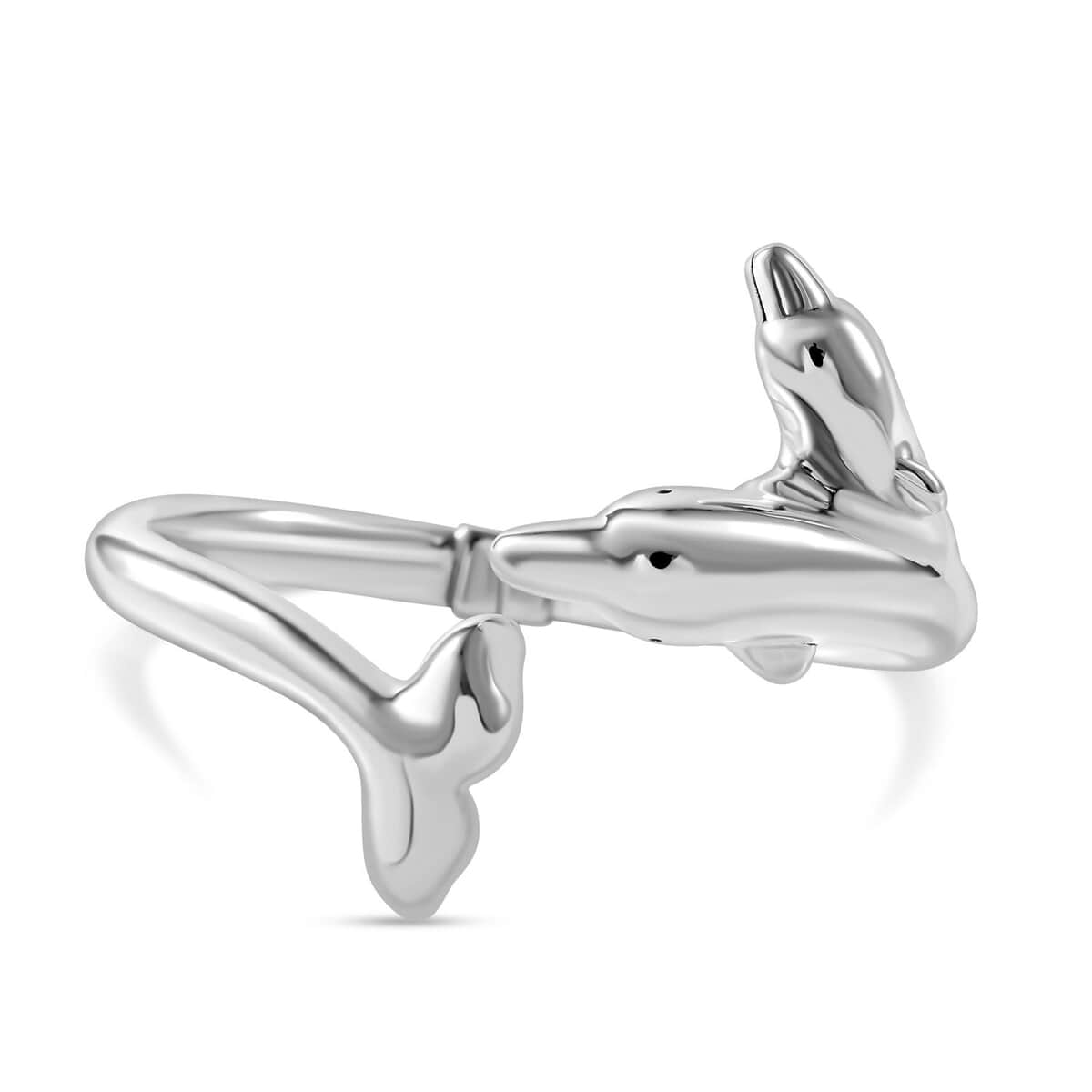 Sterling Silver Dolphin Bangle Bracelet (7.25 In) 22 Grams image number 0