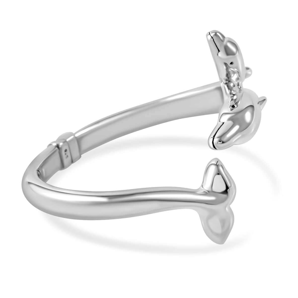 Sterling Silver Dolphin Bangle Bracelet (7.25 In) 22 Grams image number 2