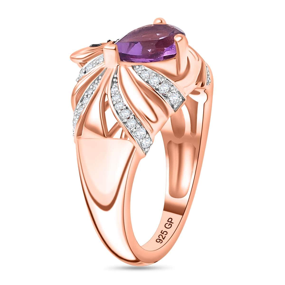 GP Rose De France Amethyst and Multi Gemstone 1.55 ctw Duck Ring in 18K Vermeil Rose Gold Over Sterling Silver image number 3