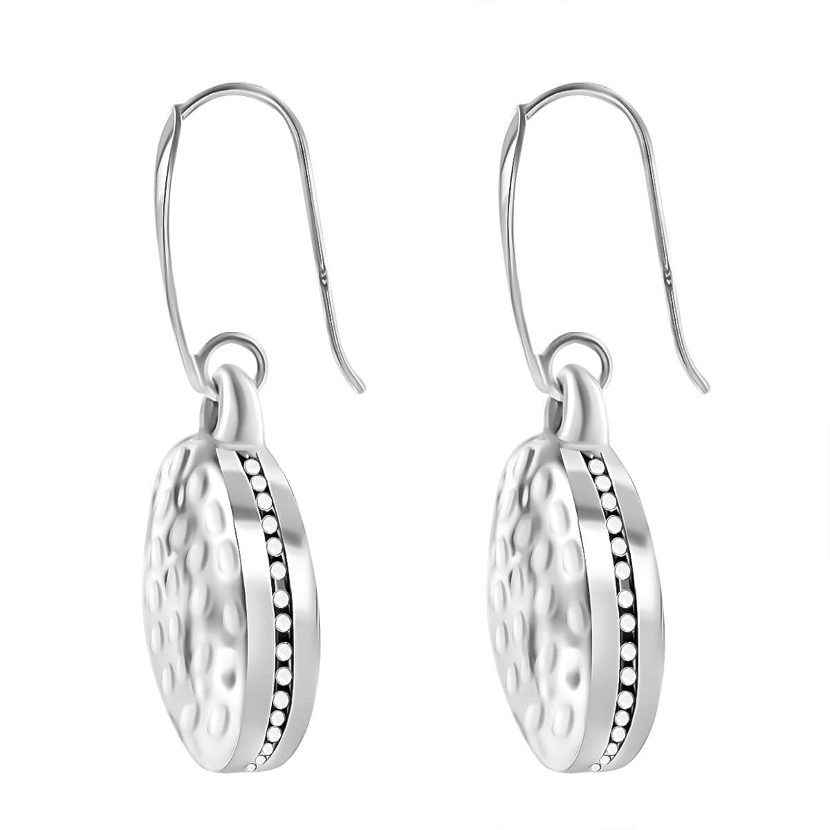 Coin Dangle Earrings in Sterling Silver 8 Grams image number 2