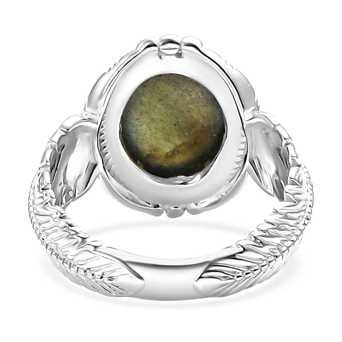 Karis Malagasy Labradorite Feather Ring in Platinum Bond (Size 10.0) 5.60 ctw image number 4